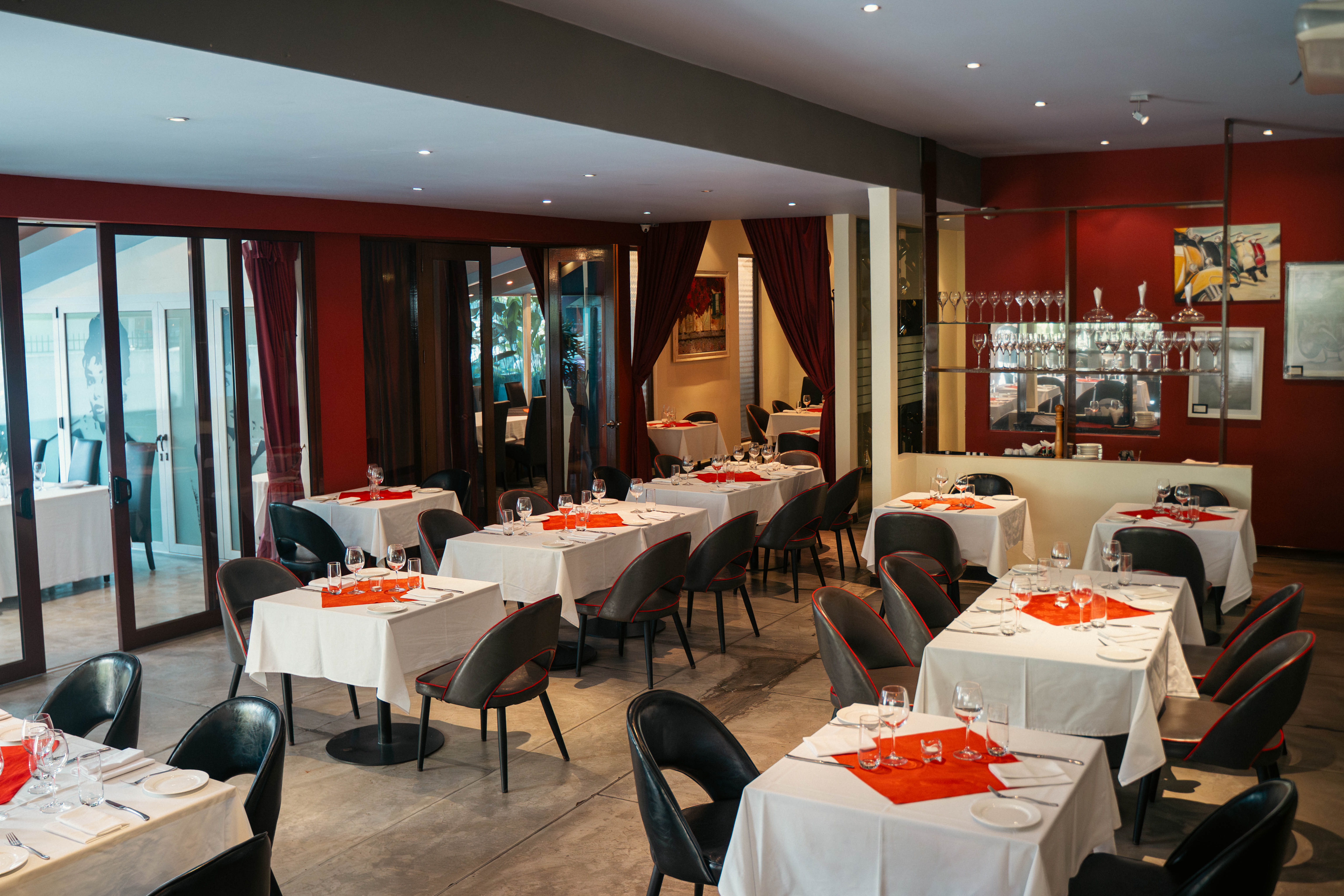 Interior of Sassorosso Italian Restaurant